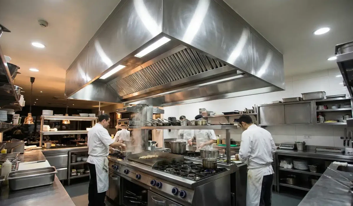 Campana de extracción para restaurante en acero inoxidable